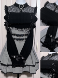 Knit Buckle Black Kei Illusion Sweater: Design Off-Shoulder Jirai Neckline