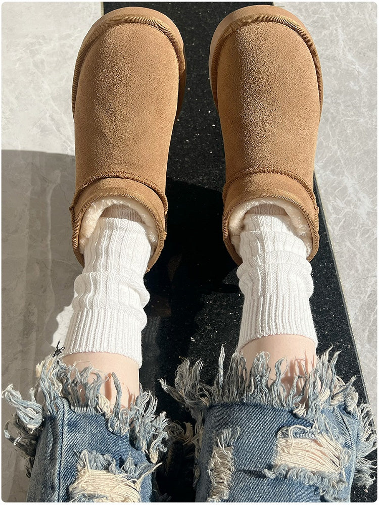 Weiße Wintersocken aus dicker Baumwolle Milch