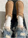 Weiße Wintersocken aus dicker Baumwolle Milch