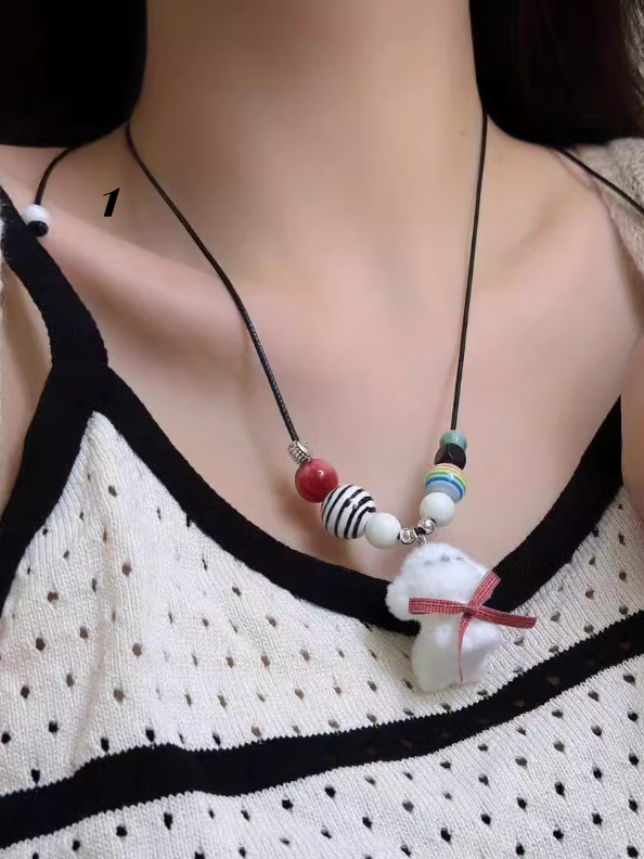 Y2K Niedliche Tier-Kordelzug-Halskette