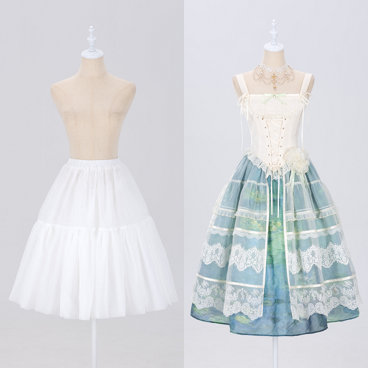 3枚の白いペチコート 60cm Aラインレイヤー