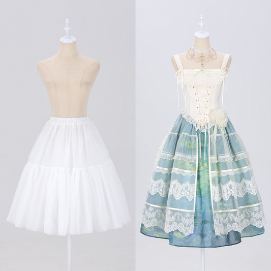 Drei weiße Petticoat-Lagen, 60 cm, A-Linie