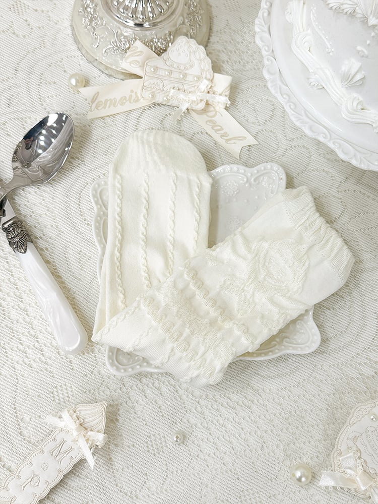 Baumwollsocken Cremeweiß