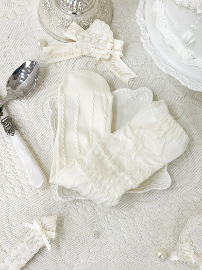 Baumwollsocken Cremeweiß