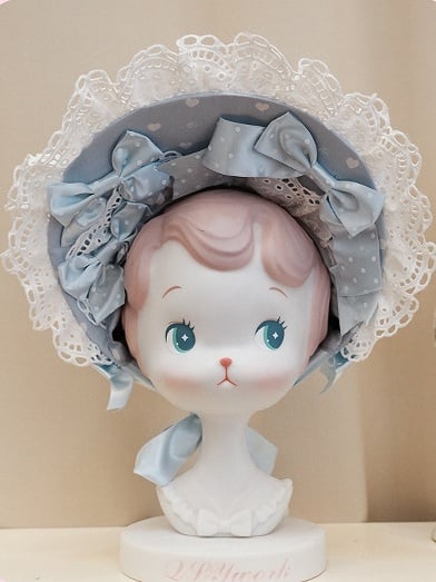 Pattern – Accents Sweet Bow Options Lace-trimmed Color Bonnet Lolita Heart with 5