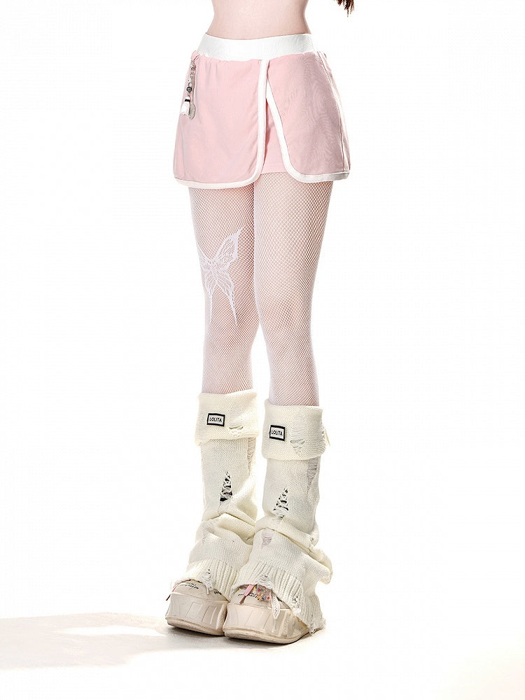 フリースリット入りチャームスコート グラマラスピンクAライン