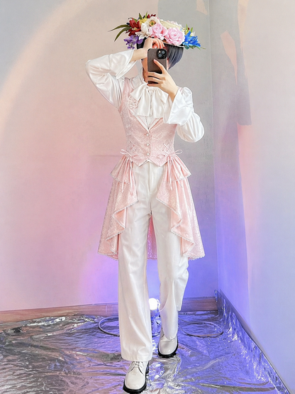 Lolita Prince Blazer with Cherry Blossom Pin and Trailing Hem - DevilInspired Exclusive Collection