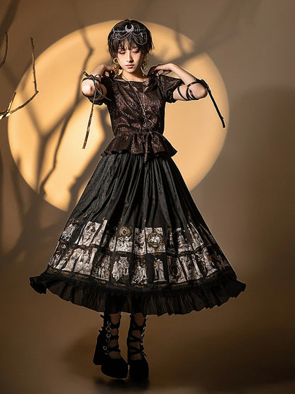 Cards Print Lolita Skirt Gothic Tarot