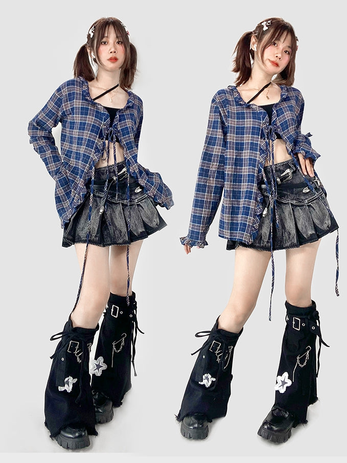 ウエストベルトがカワイイ、ダブルブラックのほろ苦いプリーツスカート