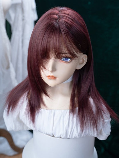 Wine Red 63cm Long Straight Full Bang Wig - Alice Garden