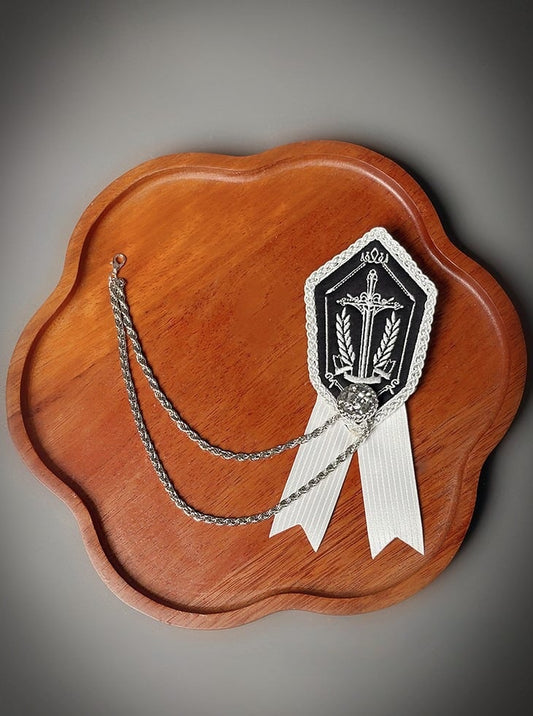 Embroidered Accents Chain Sword Black/Red Badge with Lolita