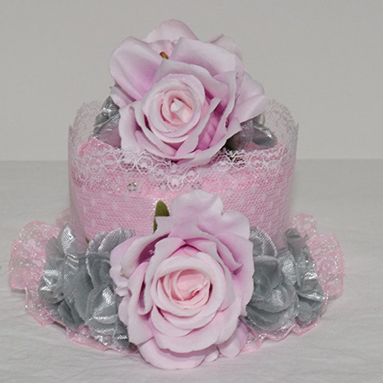 Rosette Design Pink Trim Mini Lace Light/Dark Hat
