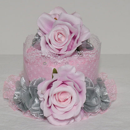 Rosette Design Pink Trim Mini Lace Light/Dark Hat