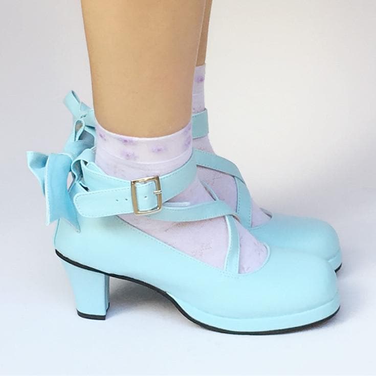Made Custom Shoes Bow SP168138 Blue Lolita Baby