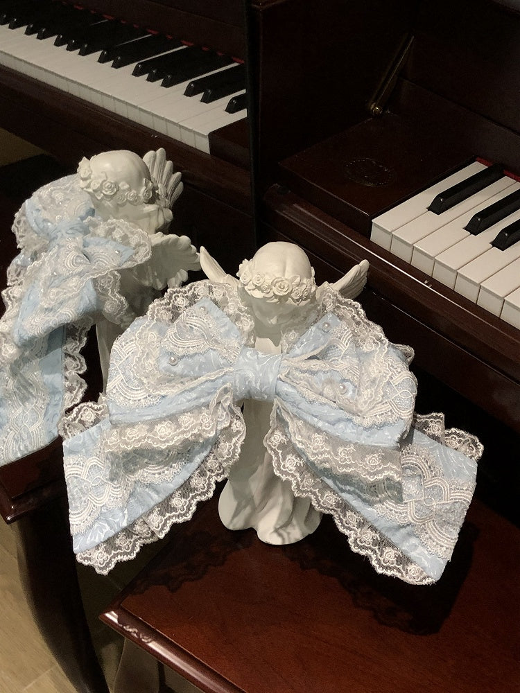 KC White Bowknot Lolita Blue / Pink