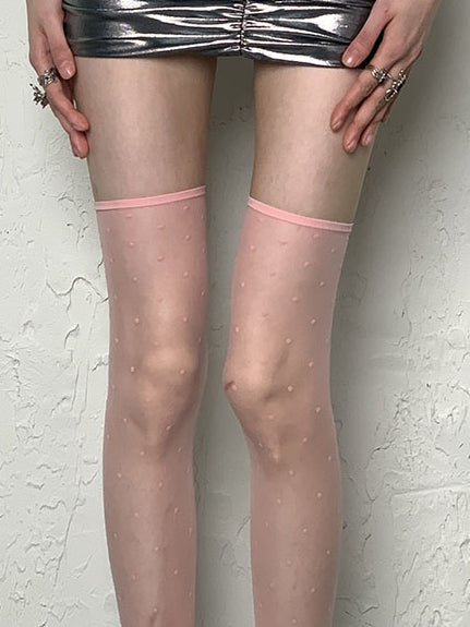 Optionen 7 Muster Polka-Dot Y2K Overknee Strümpfe