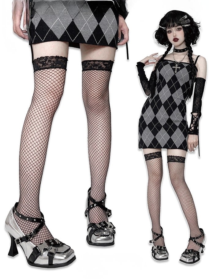 Design Silber in PU Hohe Square Toe Heels Crisscross Stud Verzierungen Stil Punk