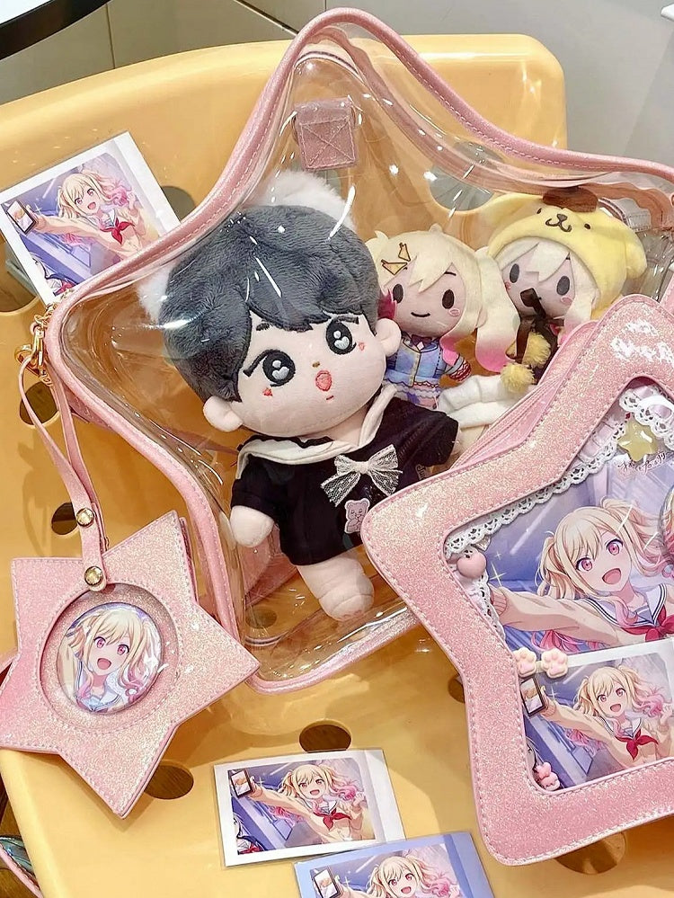 Pink Charm Detachable Bag Set PU Star-shaped Badge Ita with