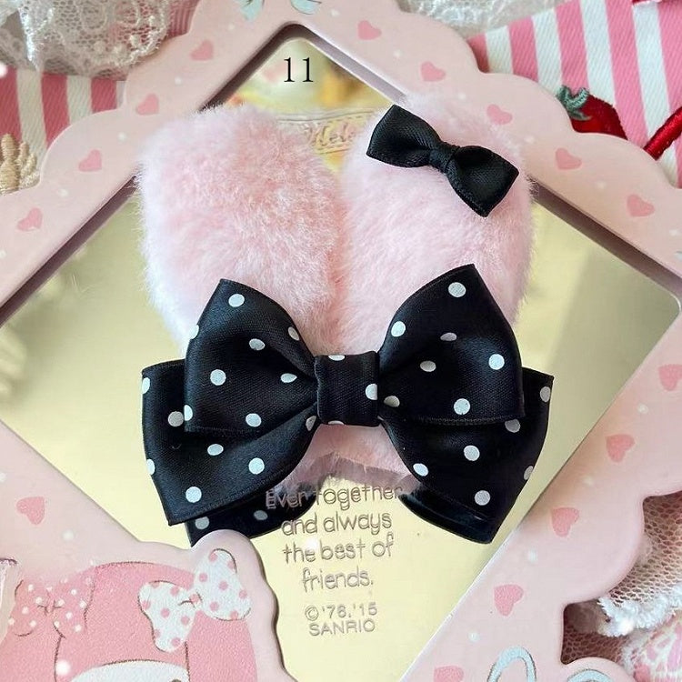 Ears Bowknot Bunny 13 Options Polka-dot Hairclip Decorated Pattern
