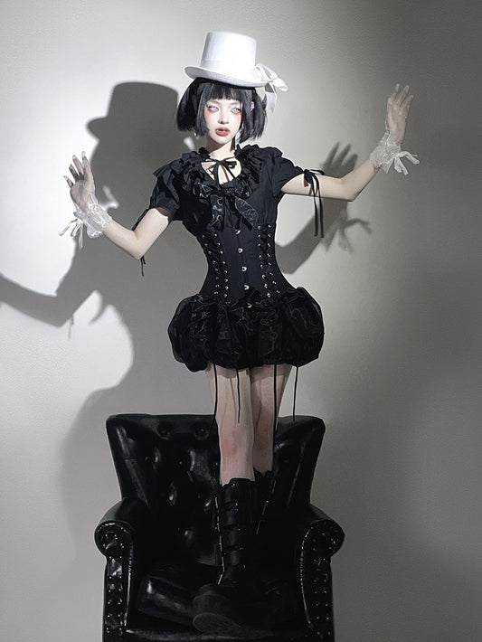 Korsett-Shorts Super Lolita Taille Gothic High Schwarz