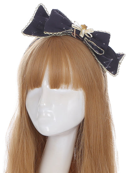 ネイビーブルーの星のアクセントの蝶結びKC