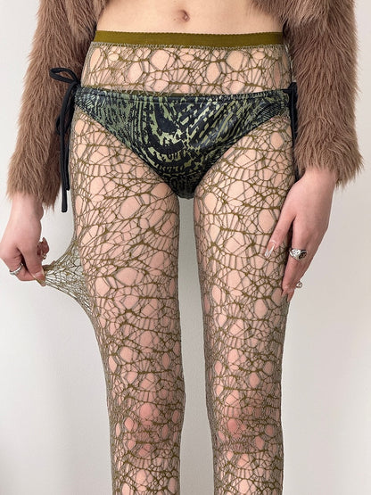 Cut-out 5 Tights Design Colors Asymmetrical