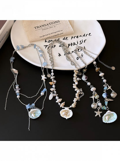 Beaded Shell Pendant Necklace - Kiwi Store