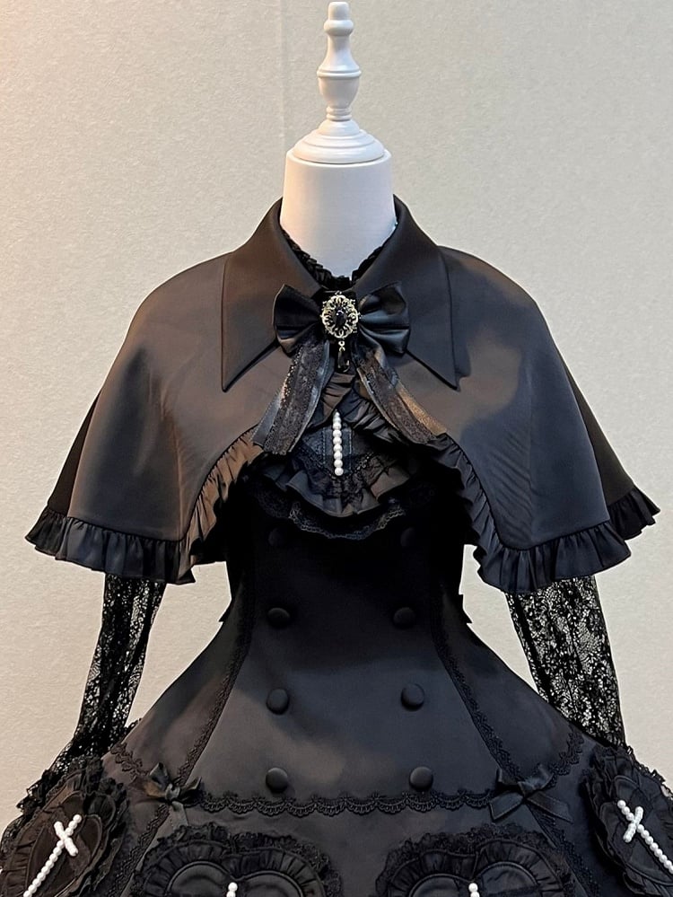 Black Cape Lolita Gothic Ruffled