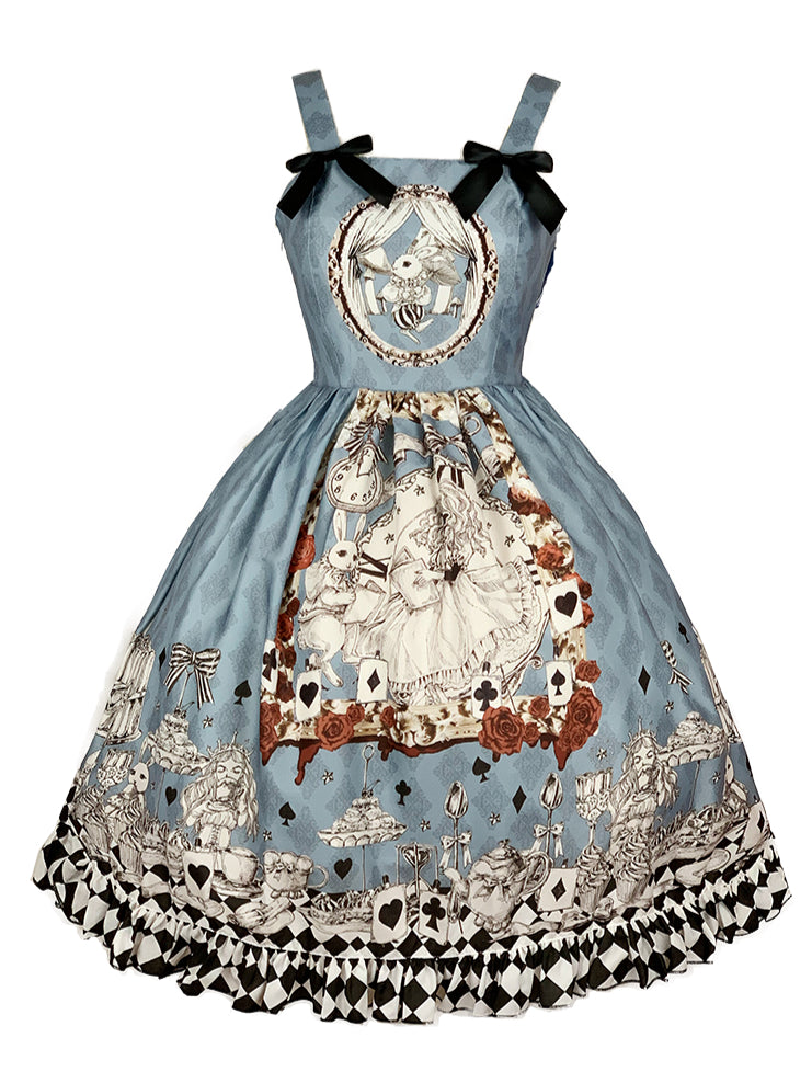 Gothic Vintage Fairy Tale Chiffon JSK Dark Alice Lolita Gown - Diamond Honey
