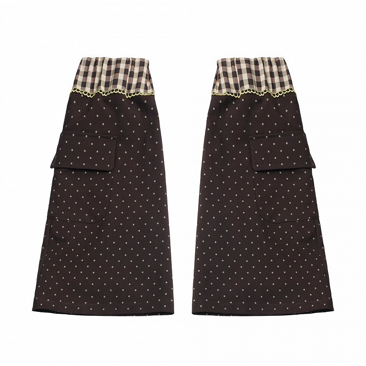 Coffee Plaid Polka Dot Leg Warmers - PINK SAVIOR