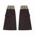 Coffee Plaid Polka Dot Leg Warmers - PINK SAVIOR