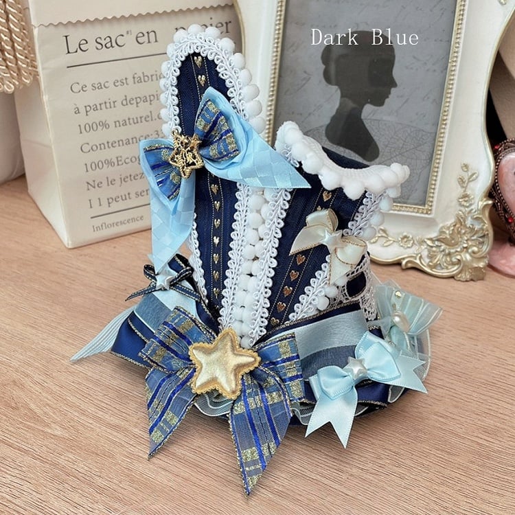 Bowknot Star Blue Decorated Hat Bunny Dark/Light Ears Mini Details