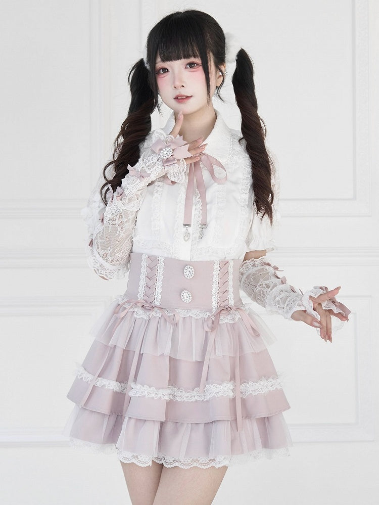 Farben Jirai Bowknot Kei Details 5 Spitzen-Handgelenkmanschetten mit