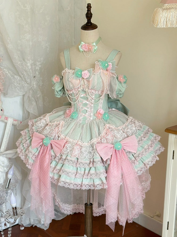 Jumper Pink Green Dress Skirt and Lolita Princess Flower Hanayome Fairy