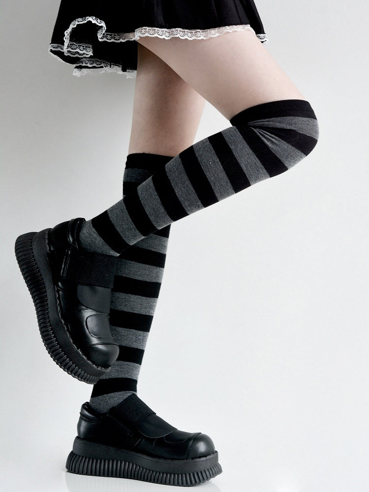 5 Colors Striped Pattern Over Knee Stockings