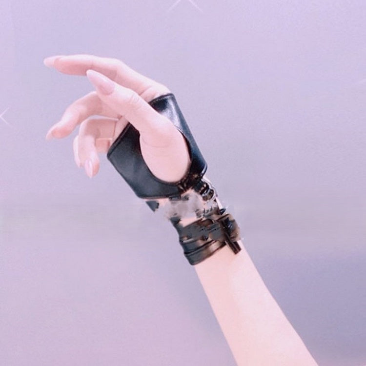 Straps Half Gloves Palm Black With