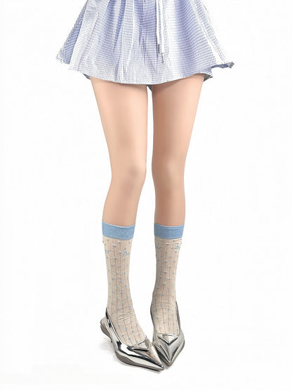 Bowknot Cotton Pattern 4 Socks Decorated Colors Polka-dot