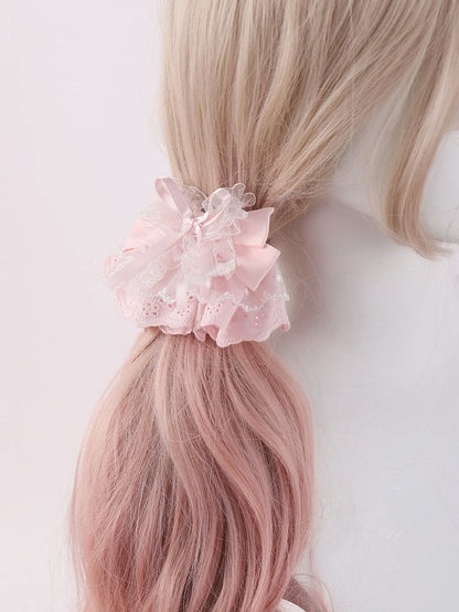 Bowknot Blue/Pink Hairclip Lolita Lace