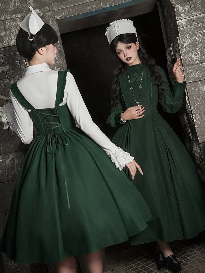Dress Tentacles Lolita Gothic with Dark Green Detachable