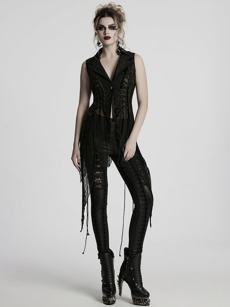 Black Gothic Dark Alien Asymmetric Vest