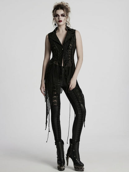 Vest Dark Asymmetric Alien Black Goth