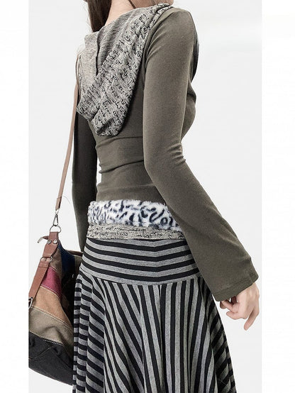 Punk Grün Zweiteiliger Top Hoodie Army Wasteland