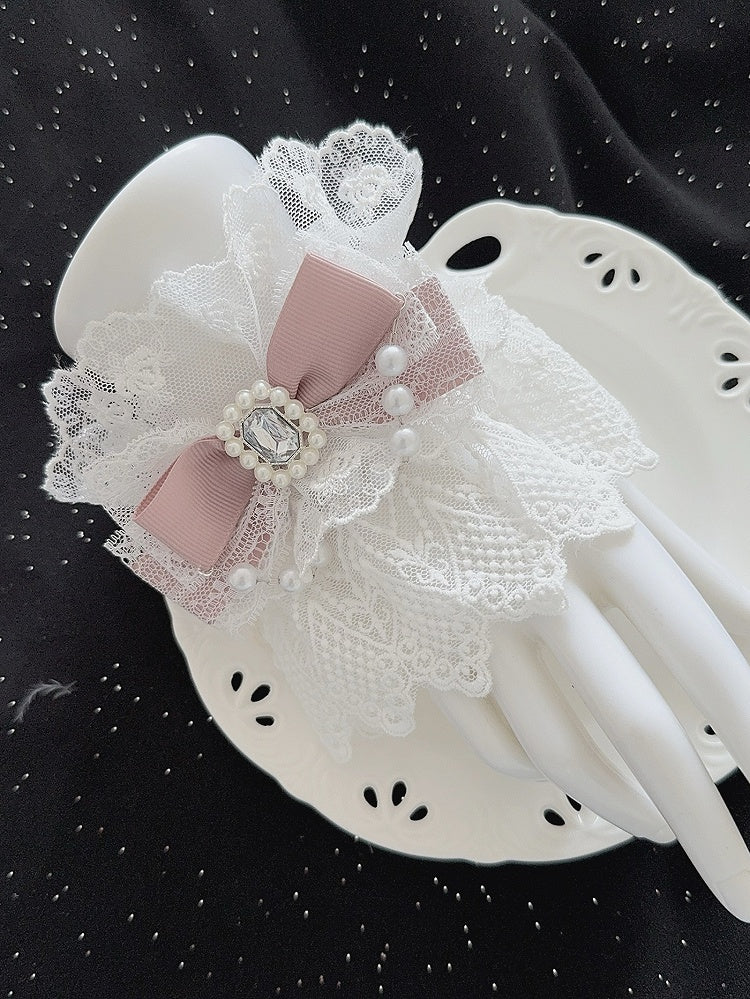 Wrist Decorated Color Cuffs Charm Options Rhinestone Bowknot Beaded Lace 5