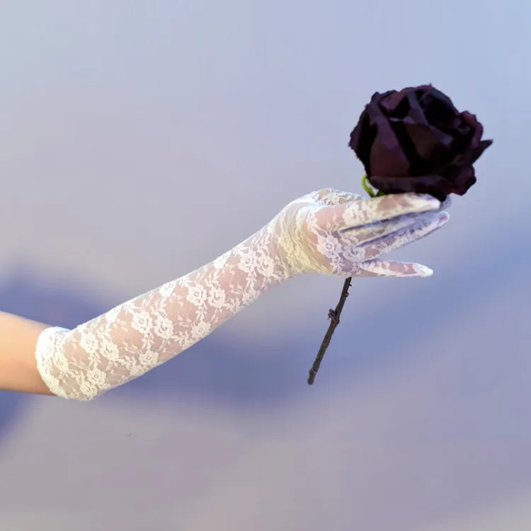 Gothic Nun Clearance-White Lolita Lace Gloves