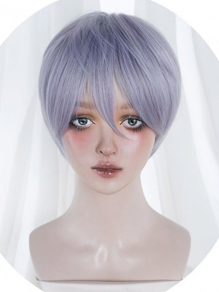Lila-blaue Ombre 28CM Ouji Kurzhaarperücke