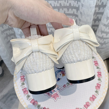 アプリコットリボンラウンドトゥ3.5cmブロックヒールロリータメリージェーン