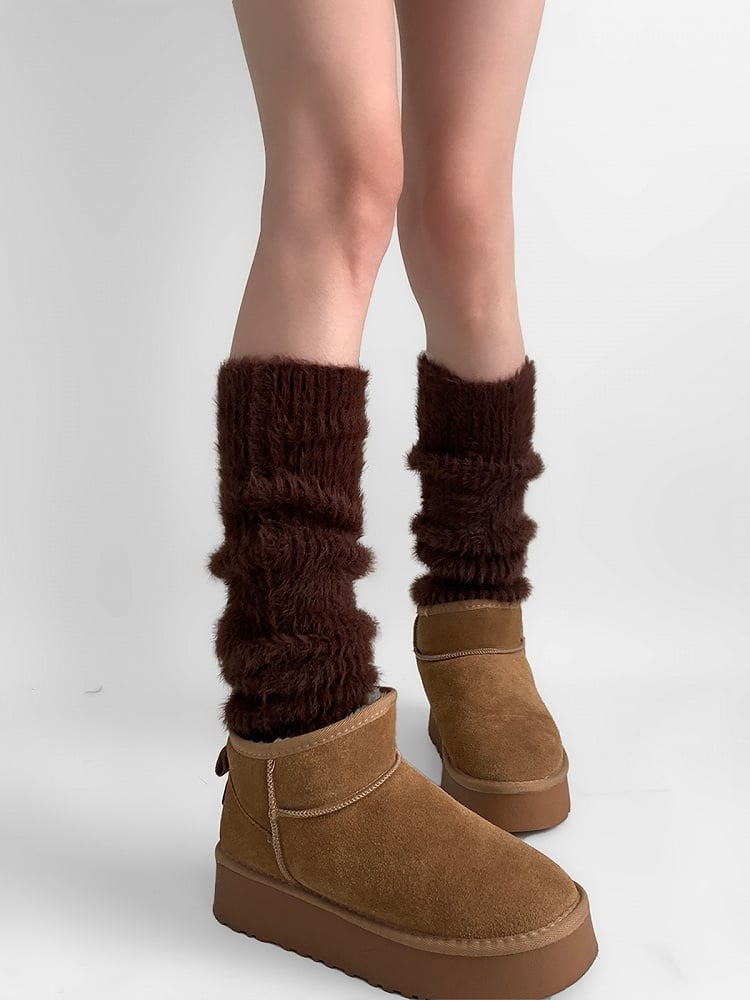 4 Plush Colors Warmers Leg Knitted
