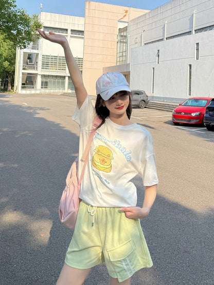 ショートパンツ グリーン ドローストリングウエスト カジュアル スポーツ