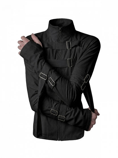 Black/White Visual System Summer Sun Protection Jacket with Buckle Straps - Nova nexus