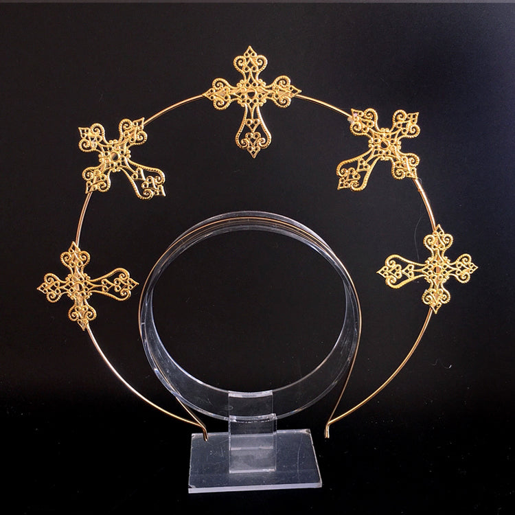 with Cross-Shaped Golden/Silver KC Design Intricate Lolita Filigree